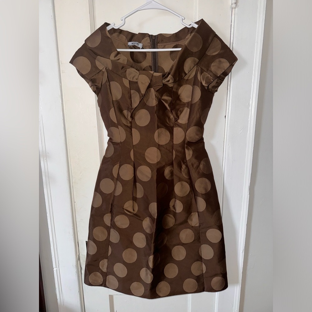 Moshino Cheap & Chic 
Large Polka Dot Dual Pocket Bow Structured Dress